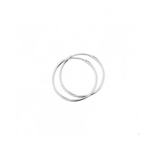Zilver Creolen ronde buis - 40222