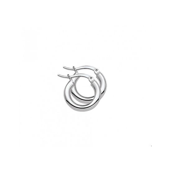 Zilver Creolen ronde buis - 40223