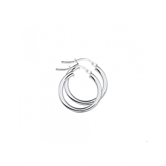 Zilver Creolen ronde buis - 40224