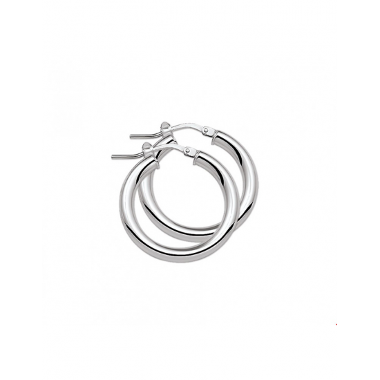 Zilver Creolen ronde buis - 40225