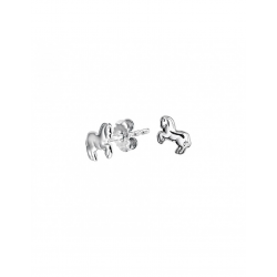 Zilver Oorknoppen paard - 40236