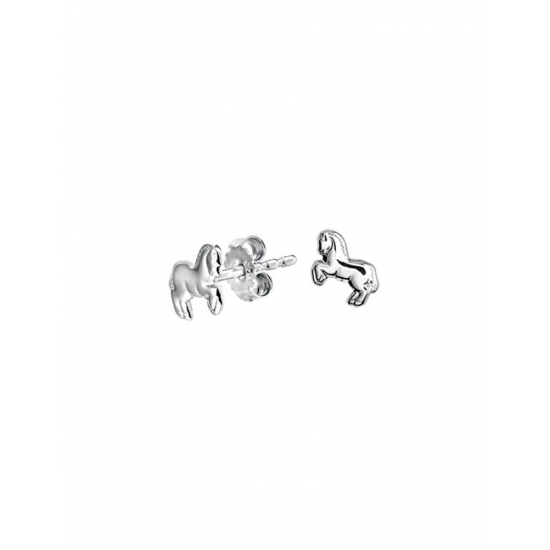 Zilver Oorknoppen paard - 40236