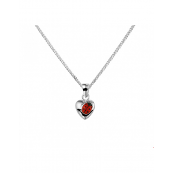 Zilver Collier hartje lieveheersbeestje 36 + 4 cm - 40245
