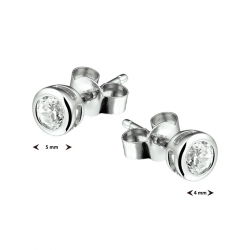 Zilveren Oorknoppen zirkonia 4mm - 40268