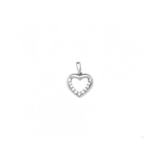 Zilveren Hanger hart zirkonia - 40285