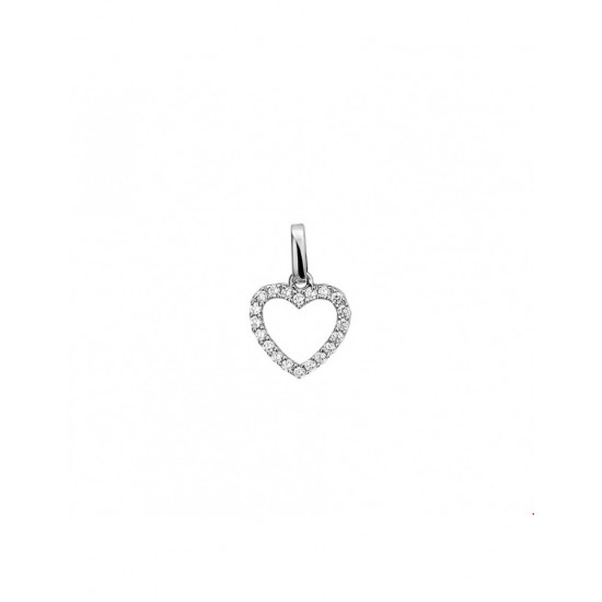 Zilveren Hanger hart zirkonia - 40286