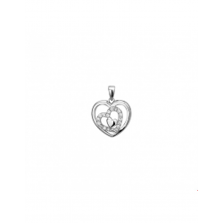 Zilveren Hanger hart zirkonia - 40287