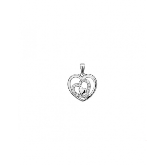 Zilveren Hanger hart zirkonia - 40287