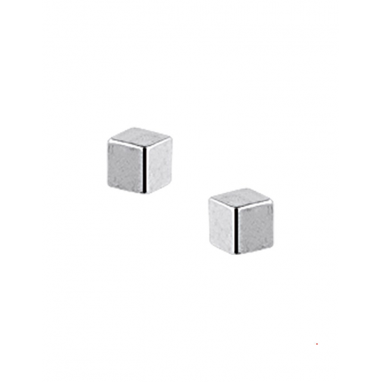 Zilver Oorknoppen blokje - 40317