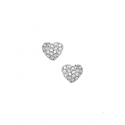 Zilver Oorknoppen hart zirkonia - 40320