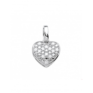 Zilver Hanger hart zirkonia - 40327
