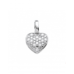Zilver Hanger hart zirkonia - 40327