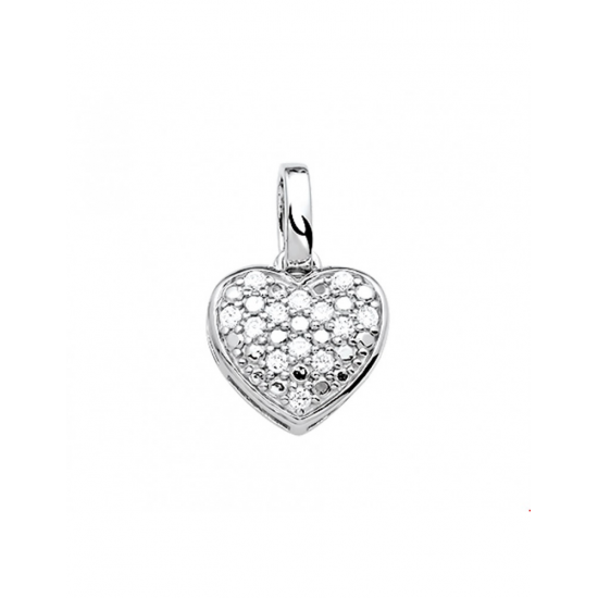 Zilver Hanger hart zirkonia - 40327