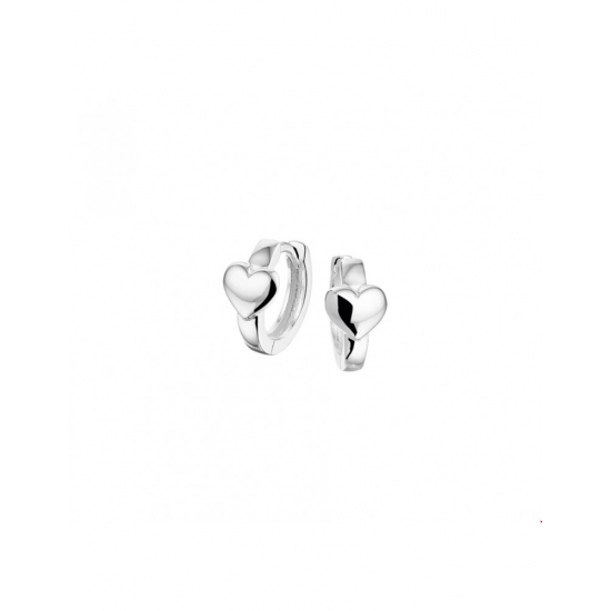 Zilver Klapcreolen hart - 40335