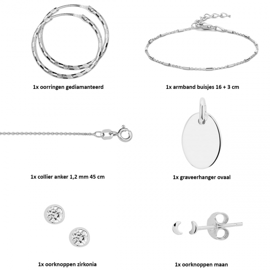 Bison Juwelier giftbox set Zilveren 925 6 Sieraden - 40860