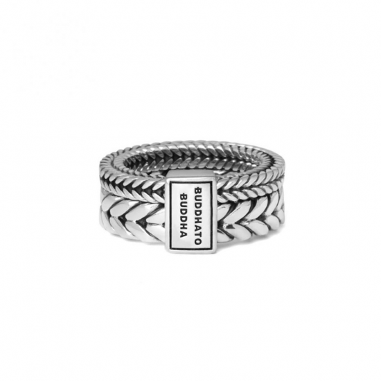 Buddha to Buddha 609 Barbara Double Ring Silver MAAT 19 - 41097