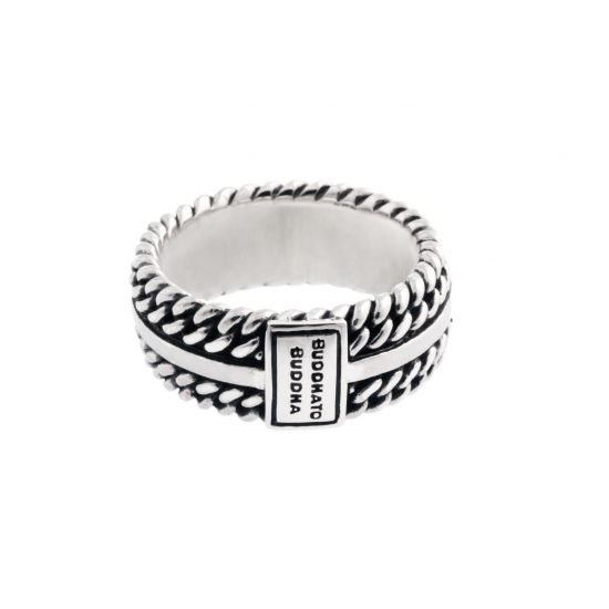 Buddha to Buddha 788 Chain Texture Ring Silver MAAT 20 - 41134