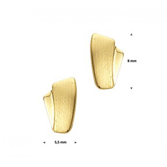 Gouden Oorknoppen poli/mat - 41971