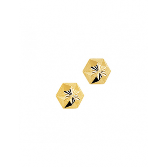 Gouden Oorknoppen ster gediamanteerd - 41984