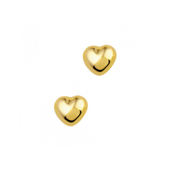 Gouden Oorknoppen hart massief - 41990