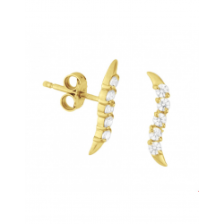 Gouden Oorknoppen zirkonia 3x13mm - 42022