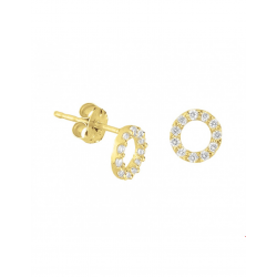 Gouden Oorknoppen zirkonia - 42024
