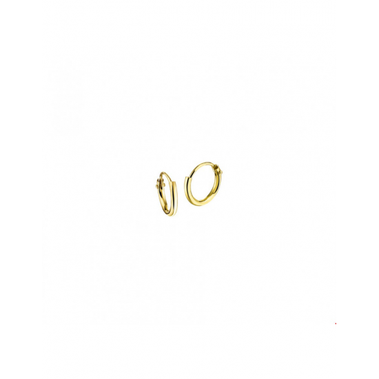 Gouden Oorringen ronde buis - 42028