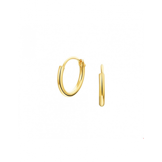 Gouden oorringen ronde buis 11mm - 42029