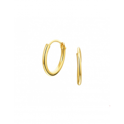 Gouden Oorringen ronde buis - 42030