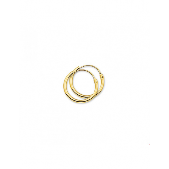 Gouden Oorringen ronde buis - 42031