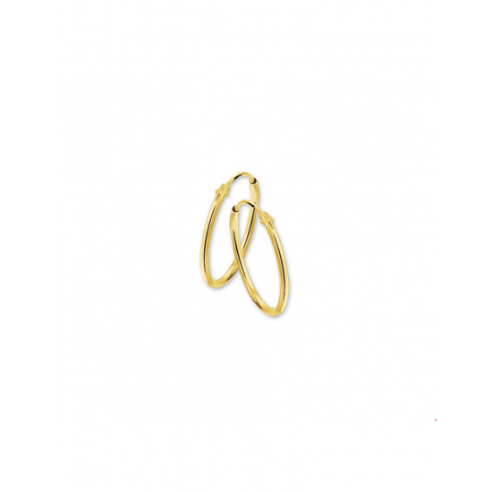 Gouden oorringen ronde buis 17mm - 42032