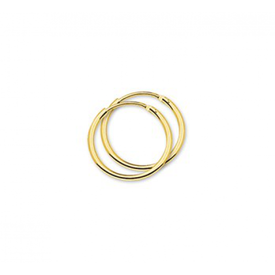 Gouden oorringen ronde buis 17mm - 42032