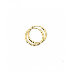 Gouden Oorringen ronde buis - 42033