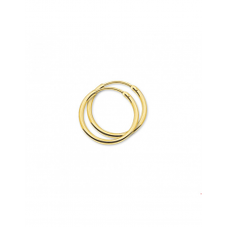 Gouden Oorringen ronde buis - 42033