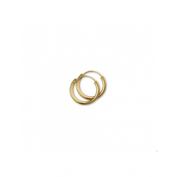 Gouden Oorringen ronde buis - 42034