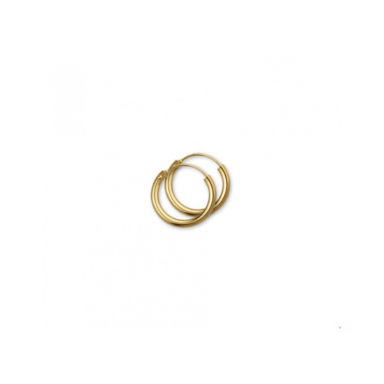 Gouden Oorringen ronde buis - 42034