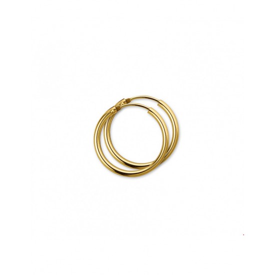 Gouden Oorringen ronde buis - 42036