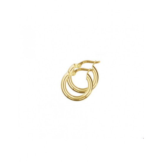 Gouden Oorringen ronde buis - 42037