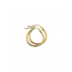 Gouden Oorringen ronde buis - 42038