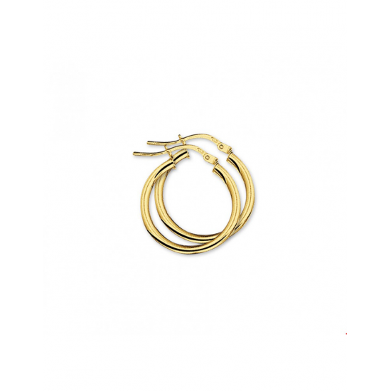 Gouden Oorringen ronde buis - 42038