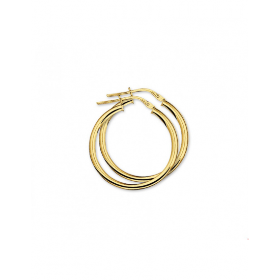 Gouden Oorringen ronde buis - 42039
