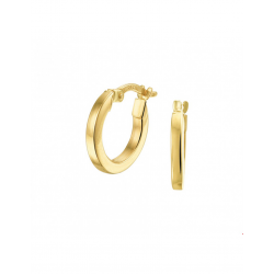Gouden Oorringen vierkante buis - 42040