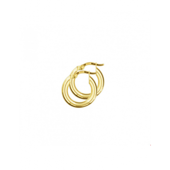 Gouden Oorringen ronde buis - 42042