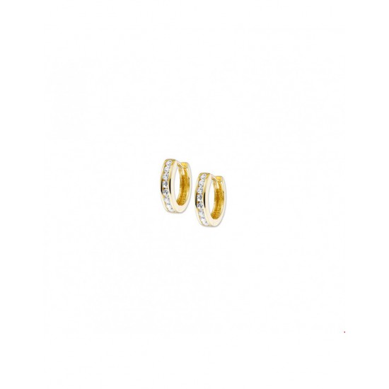Gouden Klapoorringen zirkonia - 42055