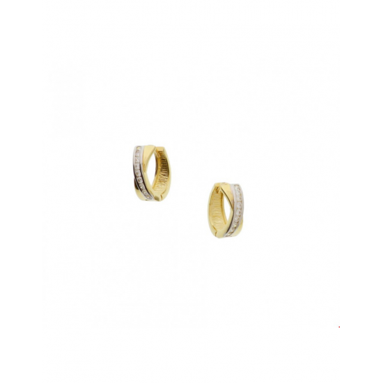 Gouden Klapoorringen zirkonia - 42058