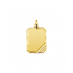 Gouden Graveerhanger mat gediamanteerd - 42091