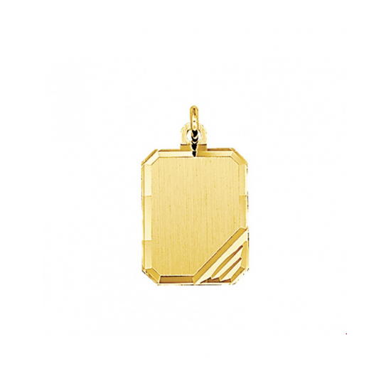 Gouden Graveerhanger mat gediamanteerd - 42091