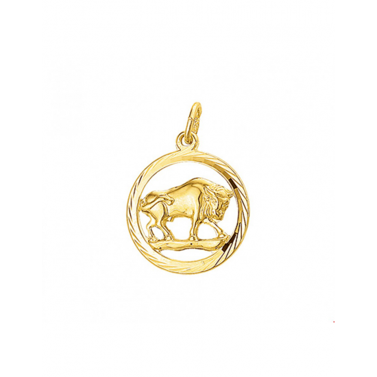 Gouden hanger sterrenbeeld stier gediamanteerd 16mm - 42101