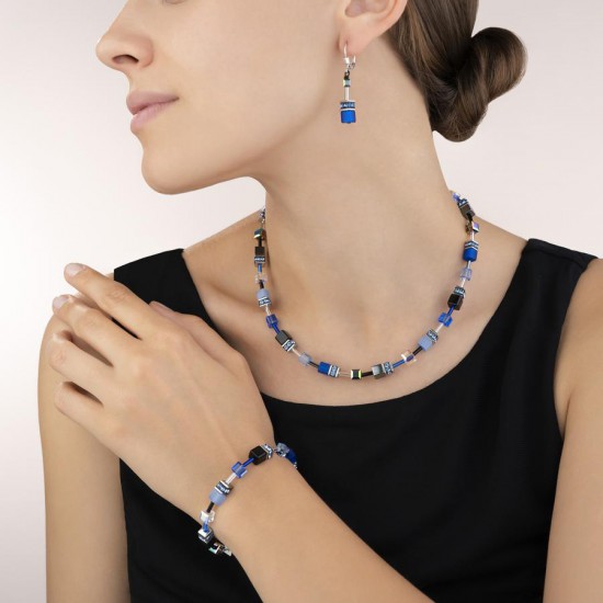 Coeur de Lion Earrings GeoCUBE® cobalt blue 4cm - 42261