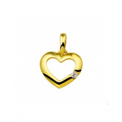 Gouden Hanger hart zirkonia - 42119